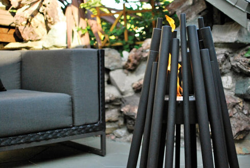 Ecosmart Fire StixPortable Fire Pit - Stainless Steel Finish / Black Burner - ESF.O.STX.SS.B